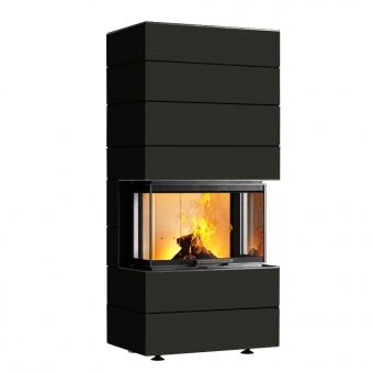 Kaminbausatz neocube P20 black & white | 3-Seiten-Kamin | Schwarz (NERO satin) | Basismodell Schwarz (NERO satin) | Ohne Speicher