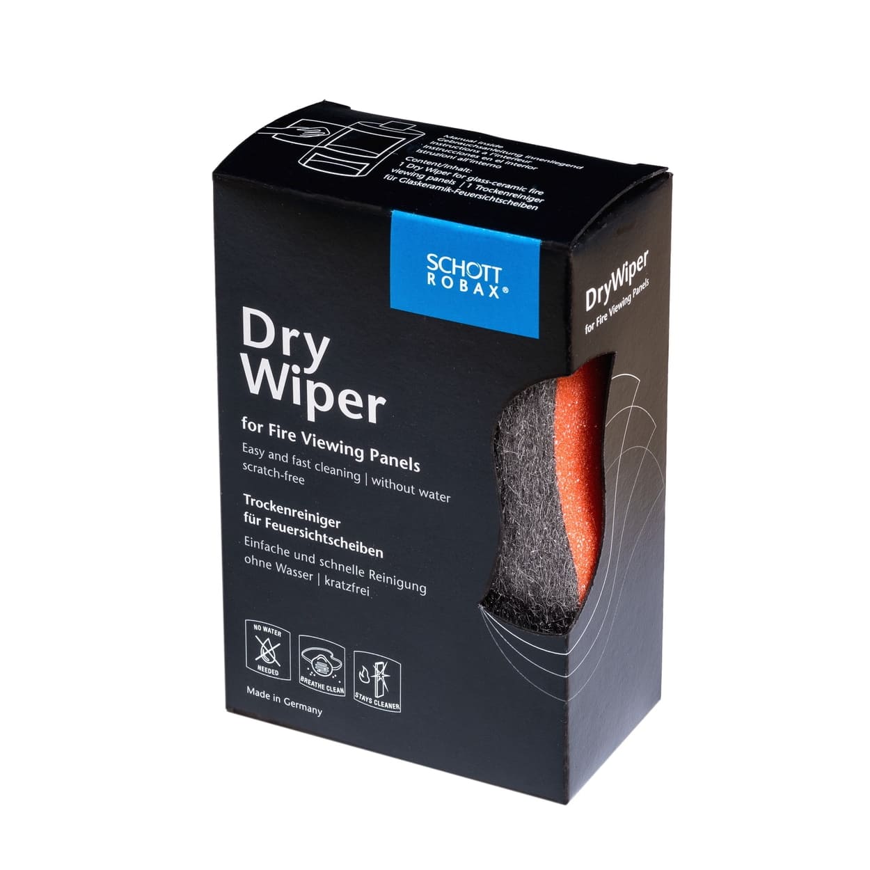 Kaminscheibenreiniger SCHOTT Dry Wiper | Trockenreiniger Schwamm |  kaminprofi24.de